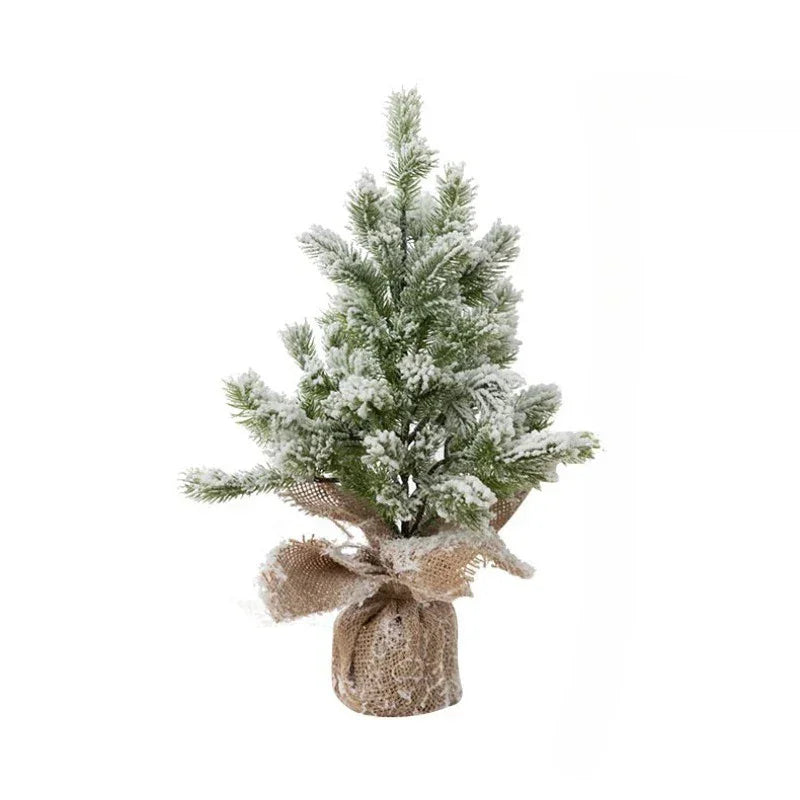 Árvore de Natal Artificial com Neve e Luzes Quentes de Mesa Lenogue
