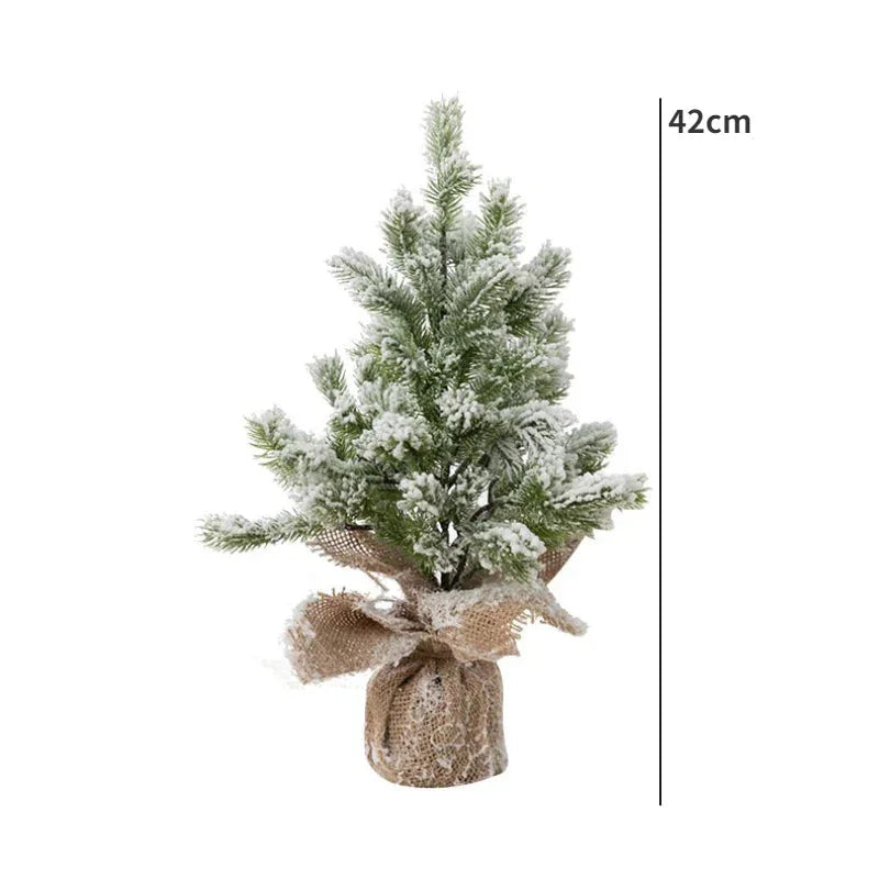 Árvore de Natal Artificial com Neve e Luzes Quentes de Mesa Lenogue