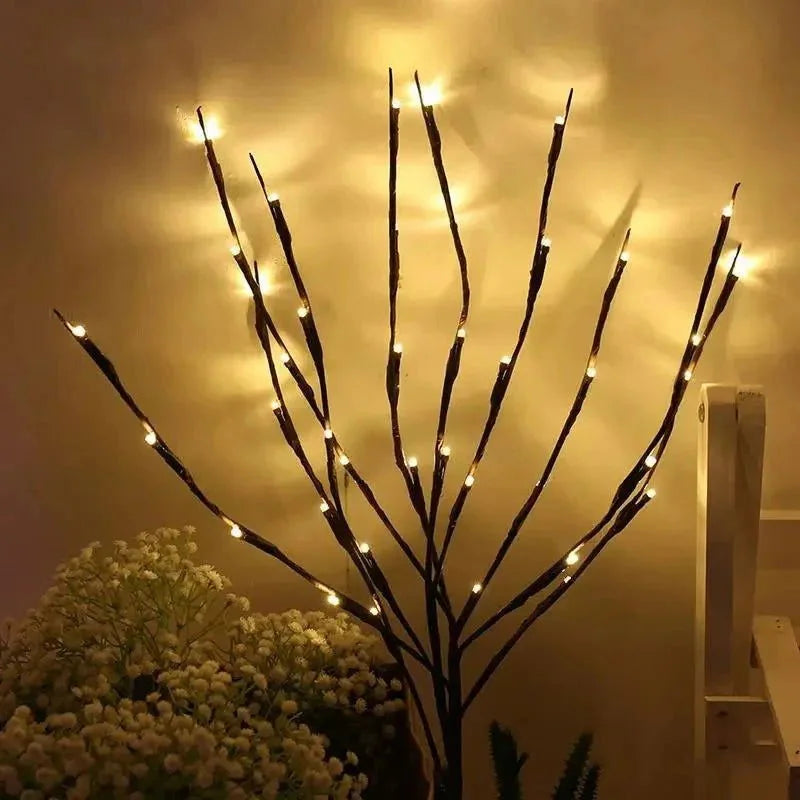 Árvore de Natal Led com Galhos Iluminados para Decoração Lenogue Amarelo