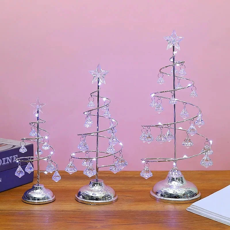 Árvore de Natal Led Efeito Cristal com Acabamento Metalizado Lenogue