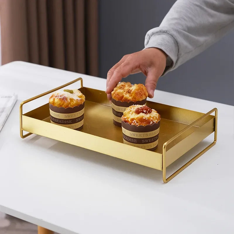 Bandeja Metálica com Tampa para Snacks, Joias e Decoração Lenogue