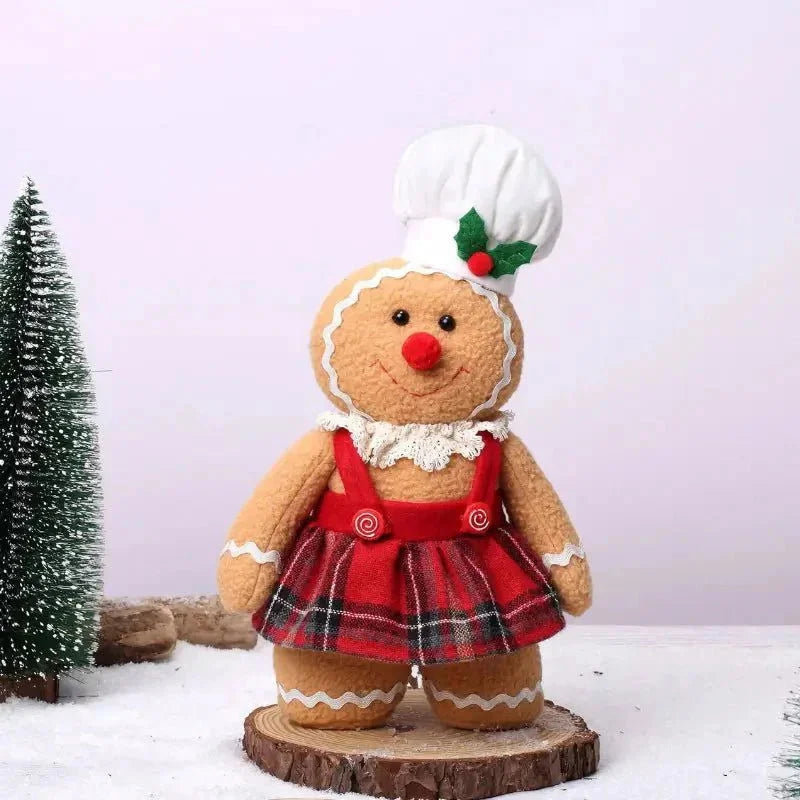 Boneco de Pelúcia Biscoito Natalino para Decoração Festiva Infantil linogue.com Vestido