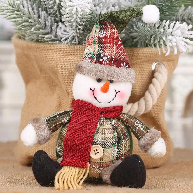 Boneco de Pelúcia Natalino para Decoração de Festa e Ambiente Lenogue Boneco de neve