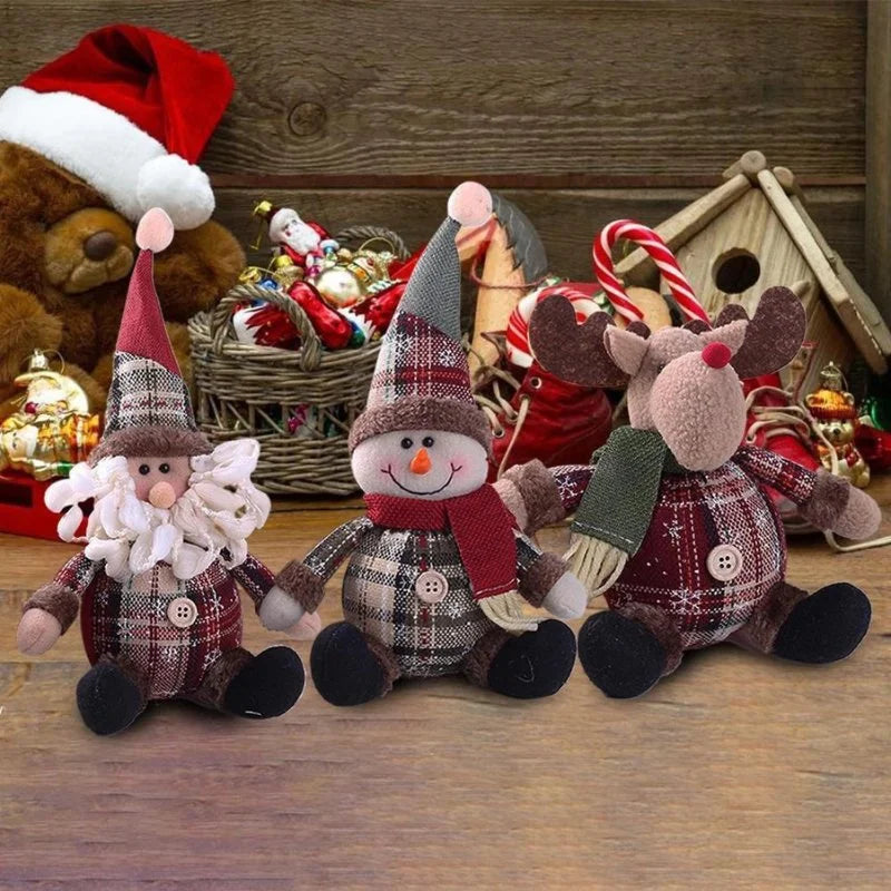 Boneco de Pelúcia Natalino para Decoração de Festa e Ambiente Lenogue