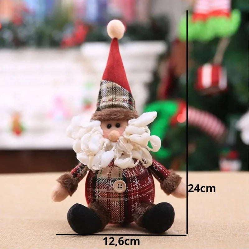 Boneco de Pelúcia Natalino para Decoração de Festa e Ambiente Lenogue Papai Noel