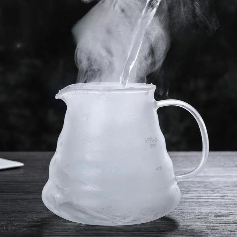 Bule de Café de Vidro Borossilicato com Coador Hario V60 Lenogue