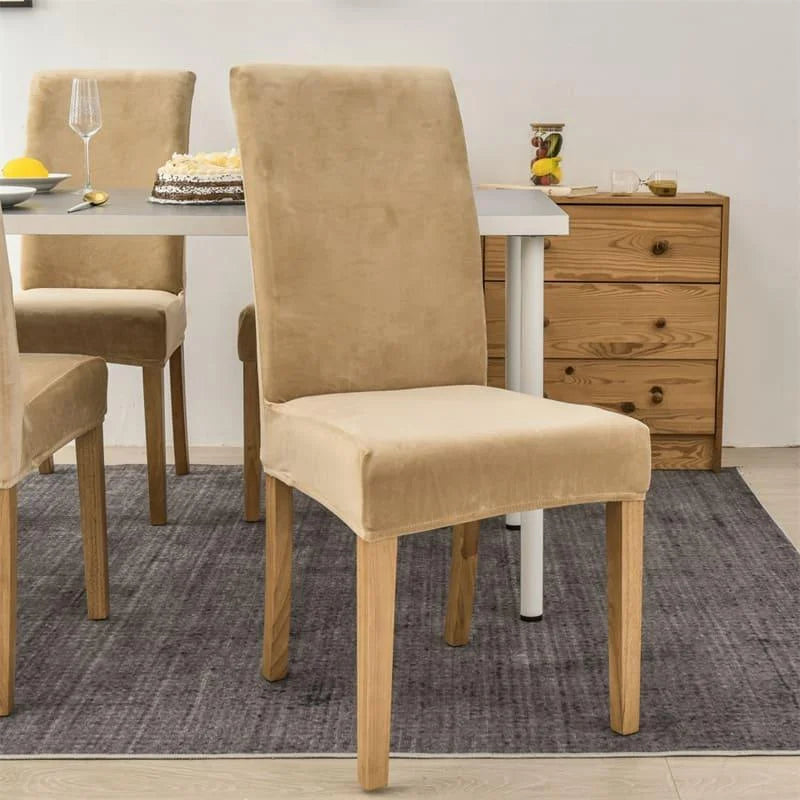 Capa de Cadeira de Jantar Suede Premium Impermeável Bege Lenogue 1 capa