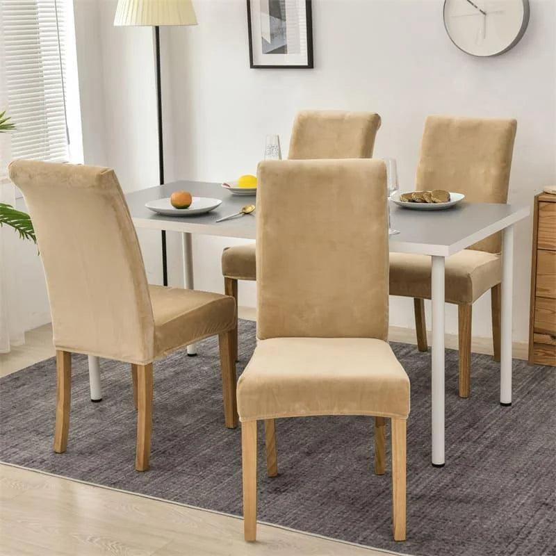 Capa de Cadeira de Jantar Suede Premium Impermeável Bege Lenogue