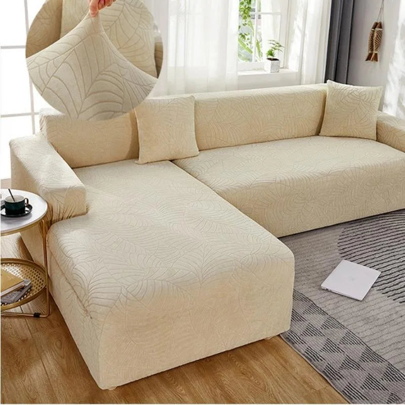 Capa para Sofá Jacquard Creme Impermeável para Sala Lenogue 1 lugar (90-140cm)
