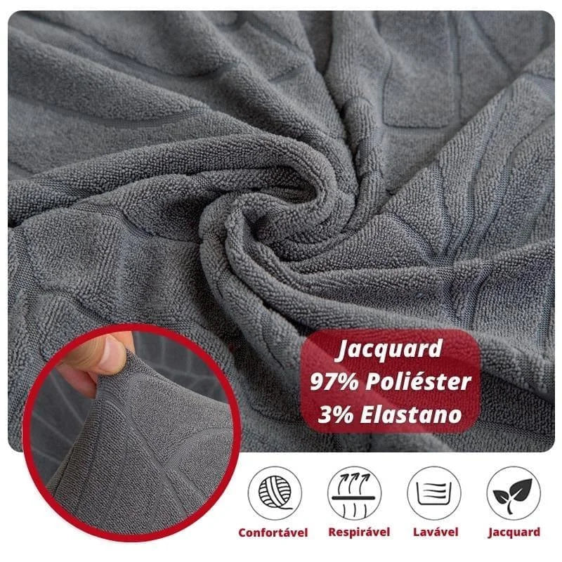 Capa para Sofá Jacquard Creme Impermeável para Sala Lenogue