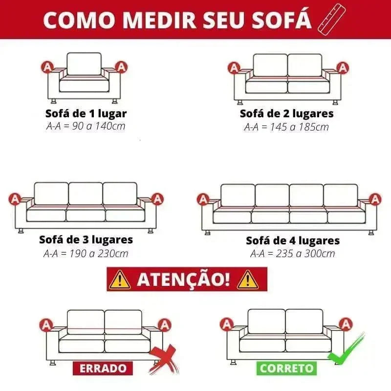 Capa para Sofá Plush Acolchoada Antiderrapante Impermeável Branco Lenogue