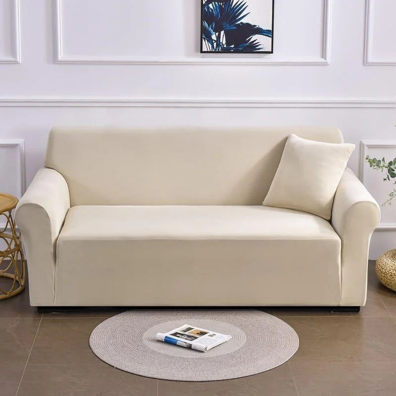 Capa para Sofá Spandex Bege Impermeável para Sala Lenogue 1 lugar (90-140cm)
