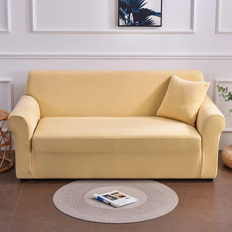 Capa para Sofá Spandex Creme Impermeável para Sala Lenogue 1 lugar (90-140cm)