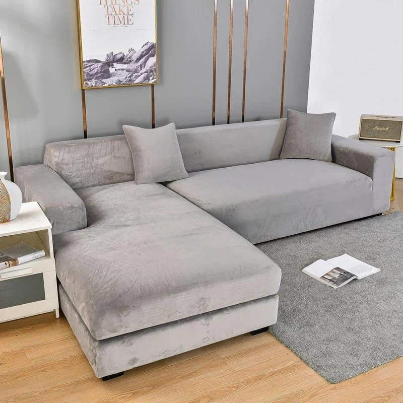 Capa para Sofá Suede Cinza Impermeável para Sala Lenogue 1 lugar (90-140cm)