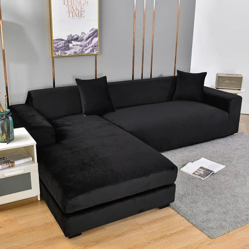 Capa para Sofá Suede Preto Impermeável para Sala Lenogue 1 lugar (90-140cm)