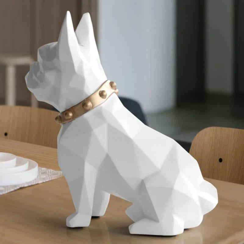 Cofrinho de Resina Buldogue Francês para Decoração de Mesa Lenogue