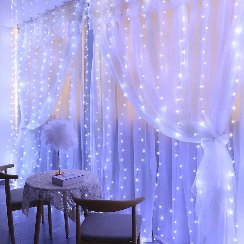 Cortina de Luzes Led Natalina para Decoração Lenogue