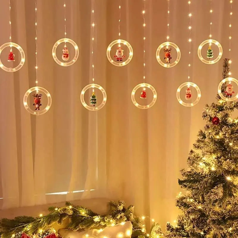 Cortina de Luzes Led para Decoração de Natal Lenogue