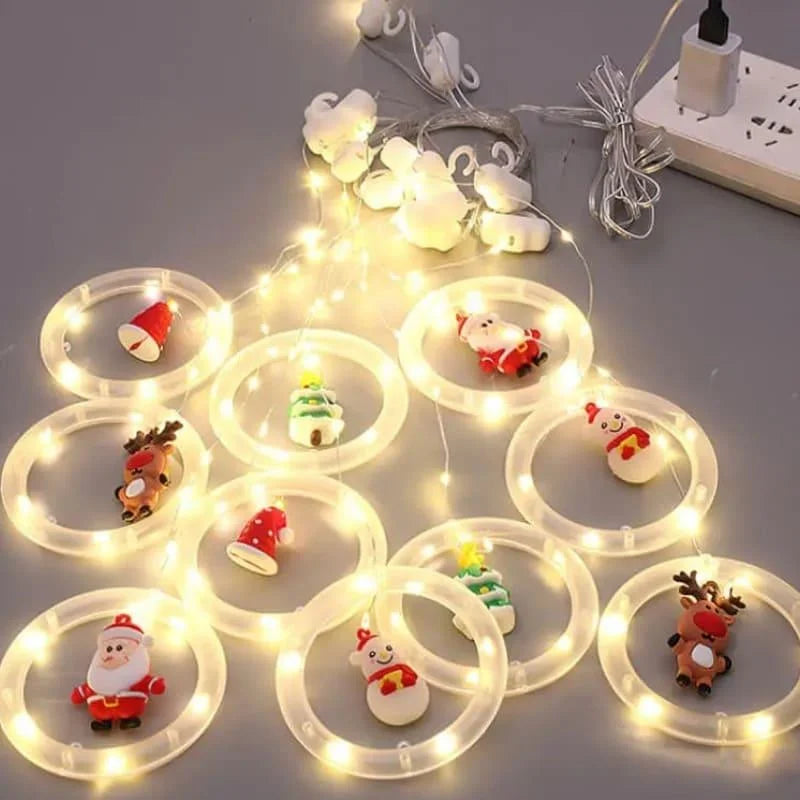 Cortina de Luzes Led para Decoração de Natal Lenogue