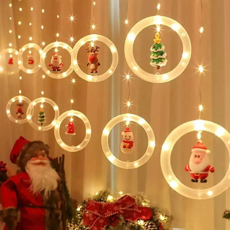 Cortina de Luzes Led para Decoração de Natal Lenogue 10 Pontos