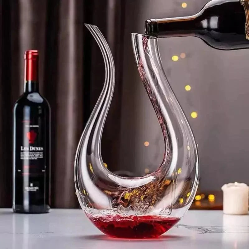 Decanter de Vinho de Vidro em Formato de Cisne 1500ml Lenogue