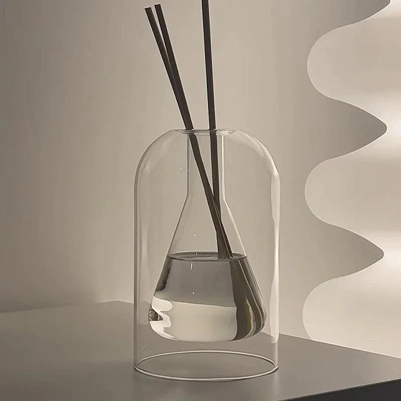 Difusor de Aromaterapia Vidro Transparente Design Minimalista para Decoração Lenogue (mod. B)
