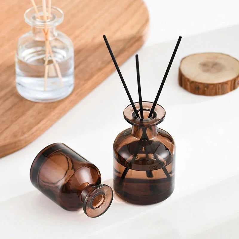 Difusor de óleo Essencial Decorativo com Varetas e Frasco de Vidro Lenogue Marrom