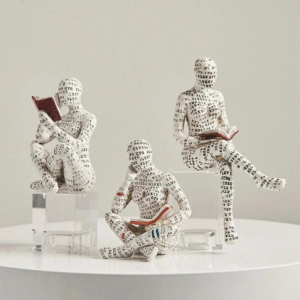 Escultura Abstrata de Resina para Decoração de Sala Lenogue