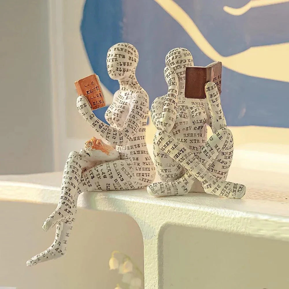 Escultura Abstrata de Resina para Decoração de Sala Lenogue