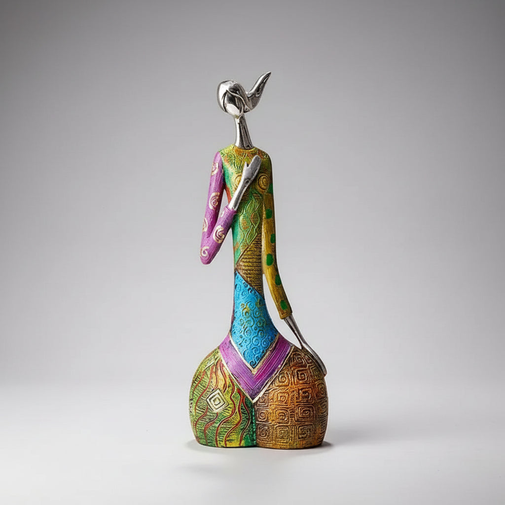 Escultura Abstrata Estilo Nórdico em Resina para Decoração Lenogue Mod. 01