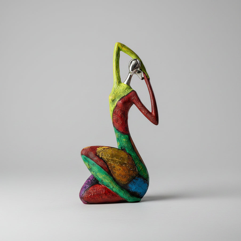 Escultura Abstrata Estilo Nórdico em Resina para Decoração Lenogue Mod. 05