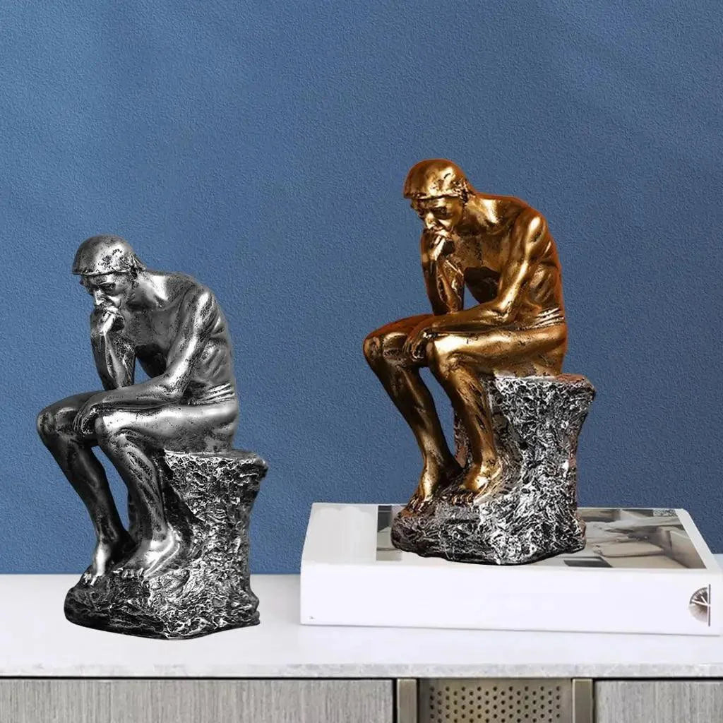 Escultura Abstrata Pensador em Resina para Decoração Lenogue