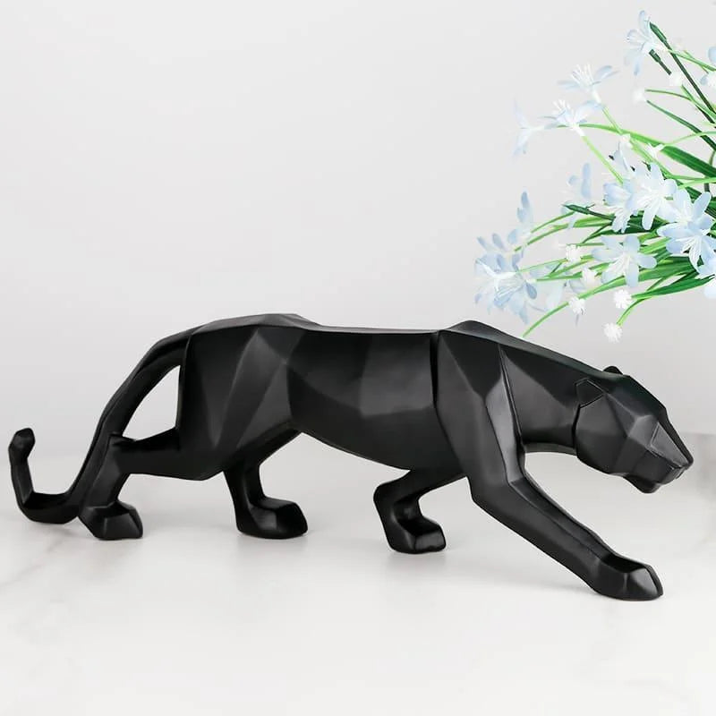 Estátua de Leopardo em Resina para Decoração de Mesa Lenogue