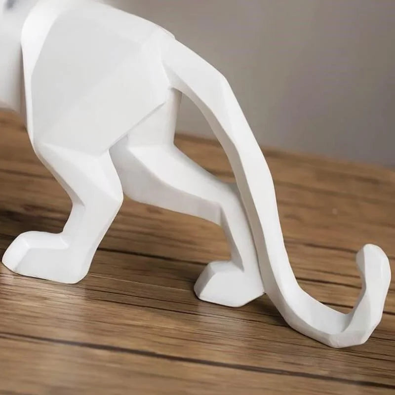 Estátua de Leopardo em Resina para Decoração de Mesa Lenogue