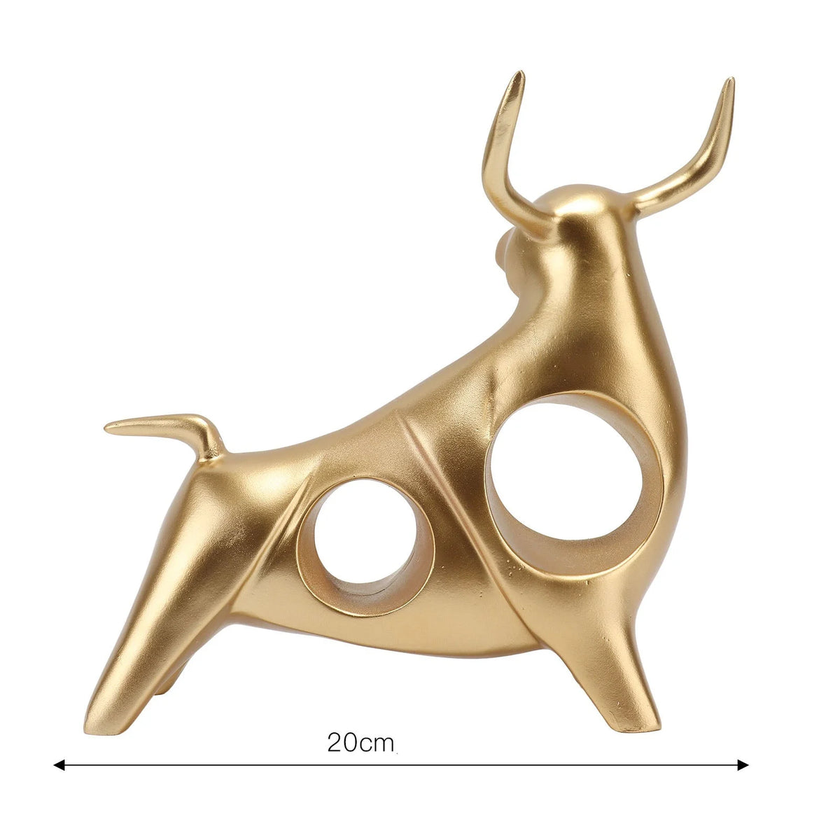 Estátua de Touro Dourado Abstrata em Resina para Decoração Lenogue