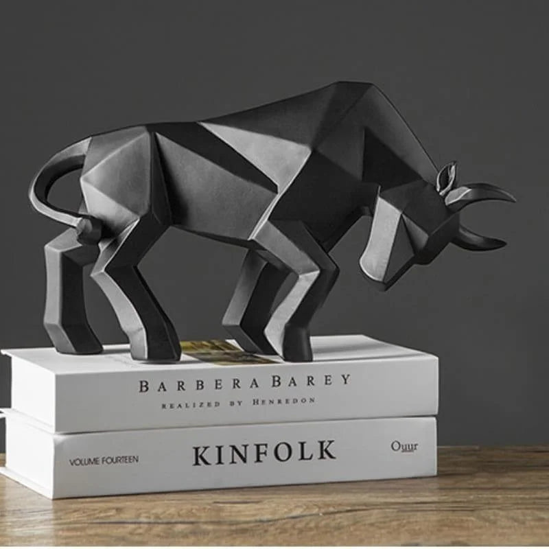 Estátua de Touro em Resina para Decoração de Mesa Lenogue Preto