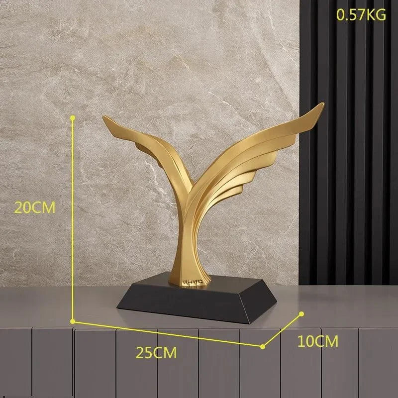 Estátua Moderna de Resina com Bola de Cristal para Decoração Lenogue Mod.03 (43 cm)
