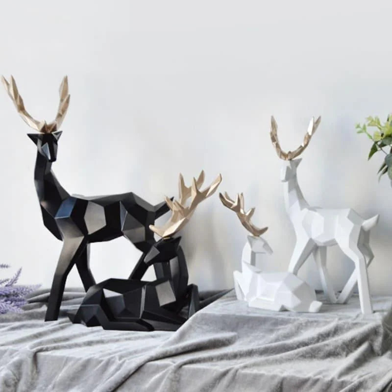 Estátuas de Cervo para Decoração de Mesa em Resina 2 Peças Lenogue