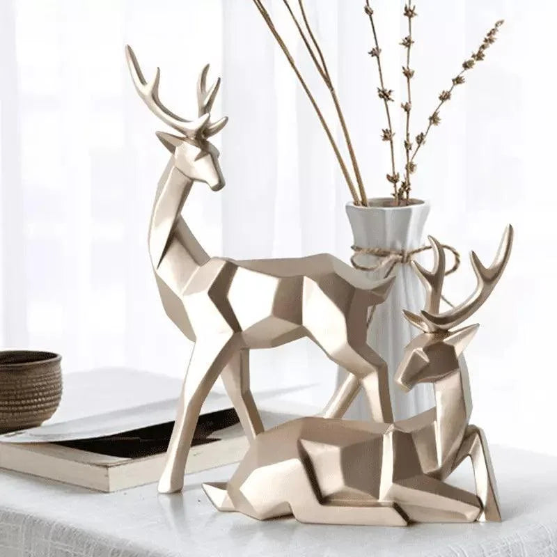 Estátuas de Cervo para Decoração de Mesa em Resina 2 Peças Lenogue
