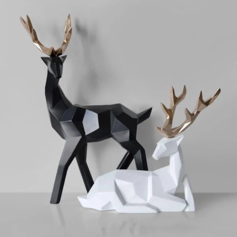 Estátuas de Cervo para Decoração de Mesa em Resina 2 Peças Lenogue