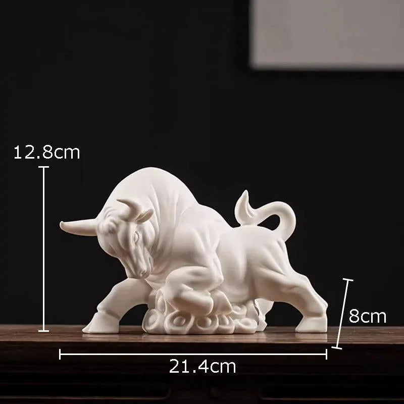 Estatueta de Touro Dourado Decorativa Simbolo de Riqueza para Sala Lenogue