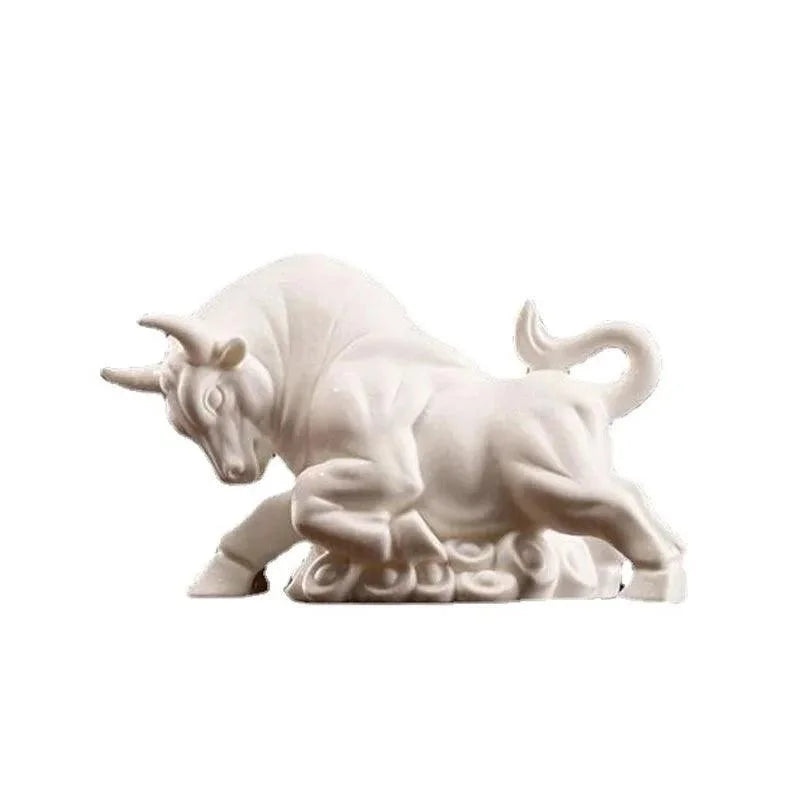 Estatueta de Touro Dourado Decorativa Simbolo de Riqueza para Sala Lenogue