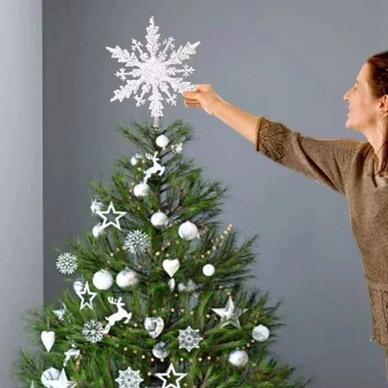 Estrela Brilhante Decorativa para Topo de árvore de Natal Lenogue
