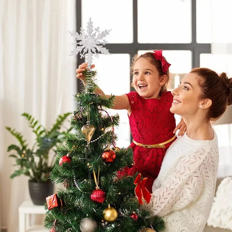Estrela Brilhante Decorativa para Topo de árvore de Natal Lenogue Branco