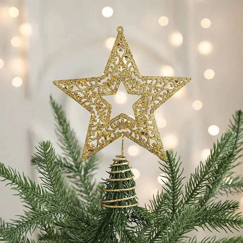 Estrela Dourada de Ferro para Topo de árvore de Natal Decorativa Lenogue Mod. C
