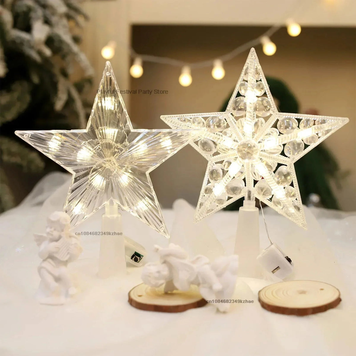 Estrela Led Acrílica para Topo de árvore de Natal Iluminada Lenogue