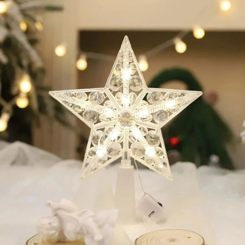Estrela Led Acrílica para Topo de árvore de Natal Iluminada Lenogue Mod. B