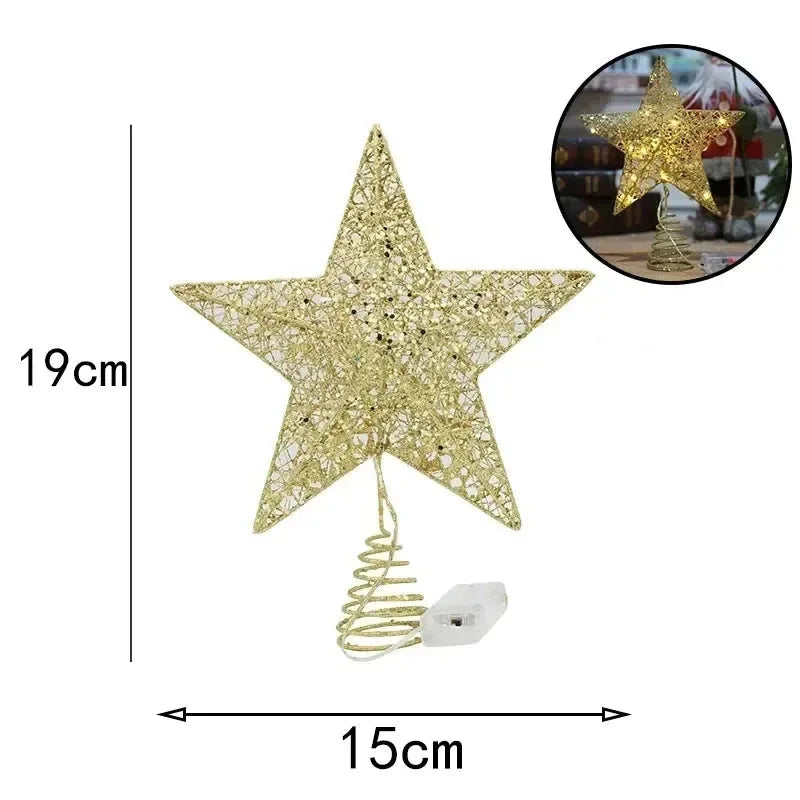 Estrela Led Ferro para Topo de árvore de Natal Fio de Cobre Lenogue