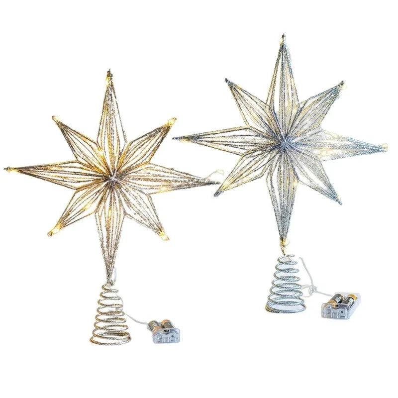 Estrela Led Iluminada para Topo de árvore de Natal Decorativa Lenogue