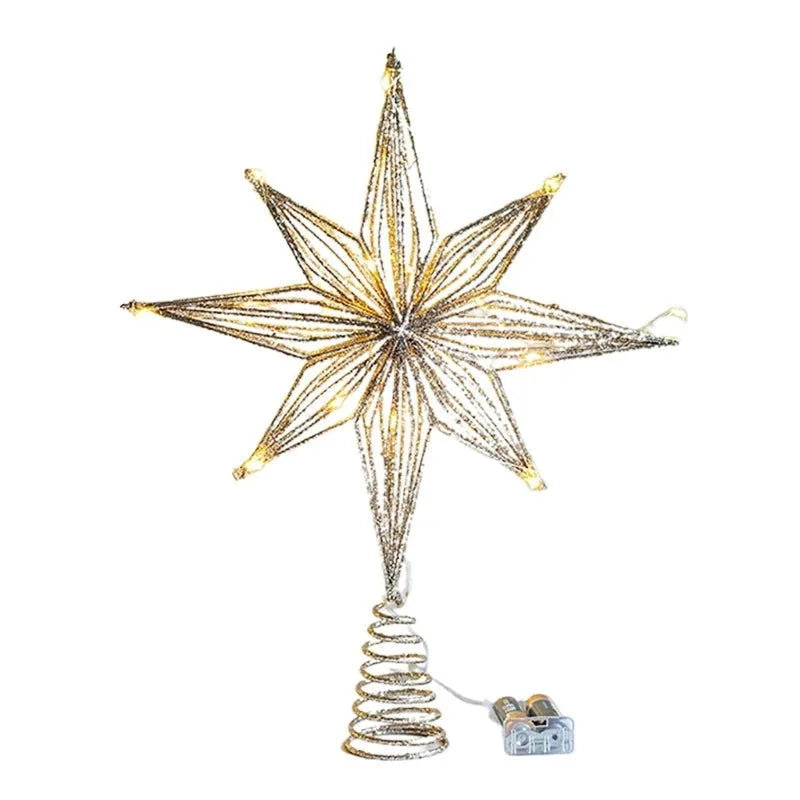 Estrela Led Iluminada para Topo de árvore de Natal Decorativa Lenogue Amarelo (30 cm)